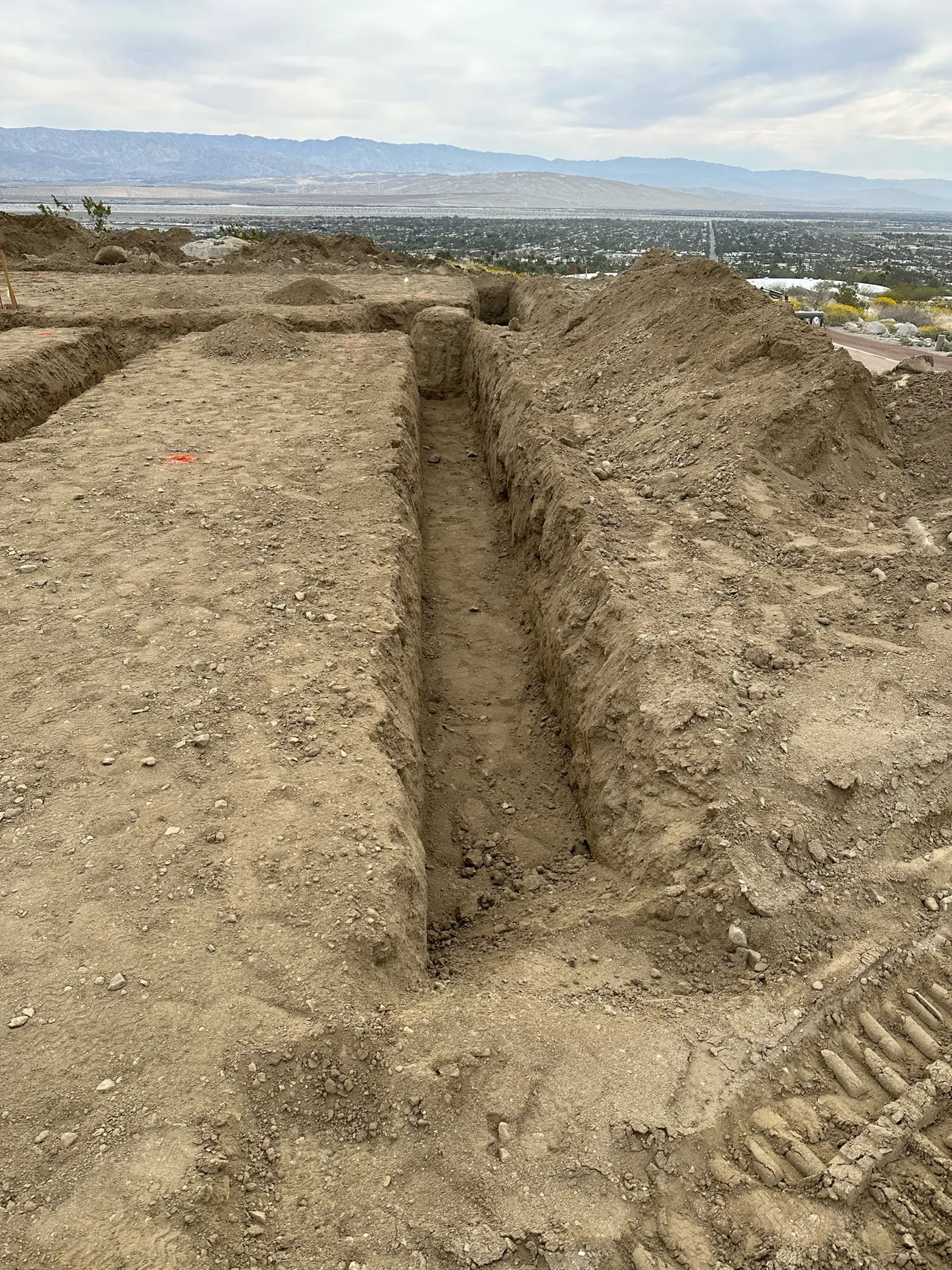 Construction excavations at the Palm Springs residence and swimming pool project